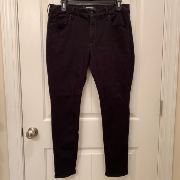 Express Mid-Rise Black Skinny Jeans